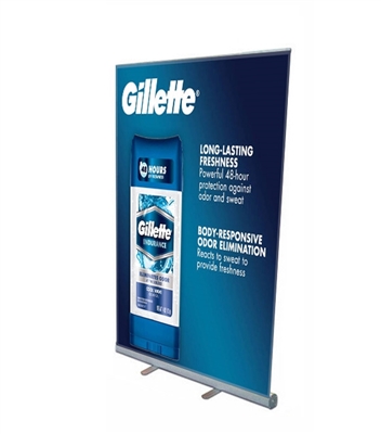 Retractable Roll Up Banner Stand 57" x 78" Advert Display Sign 
